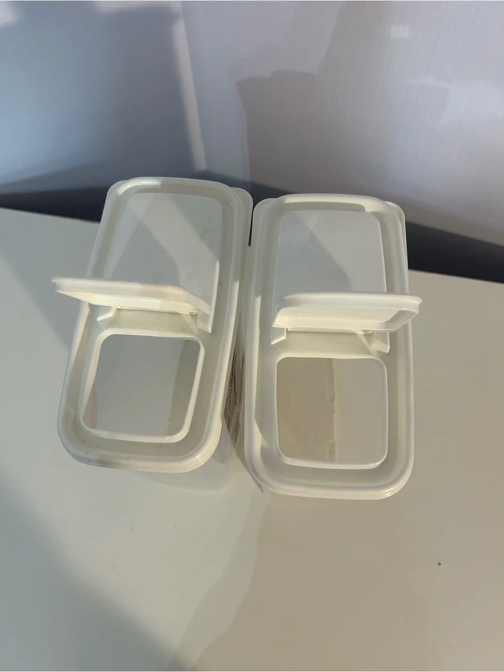 2 Food Storage Dispensers- set of 2 - White- cereal dispensers and more